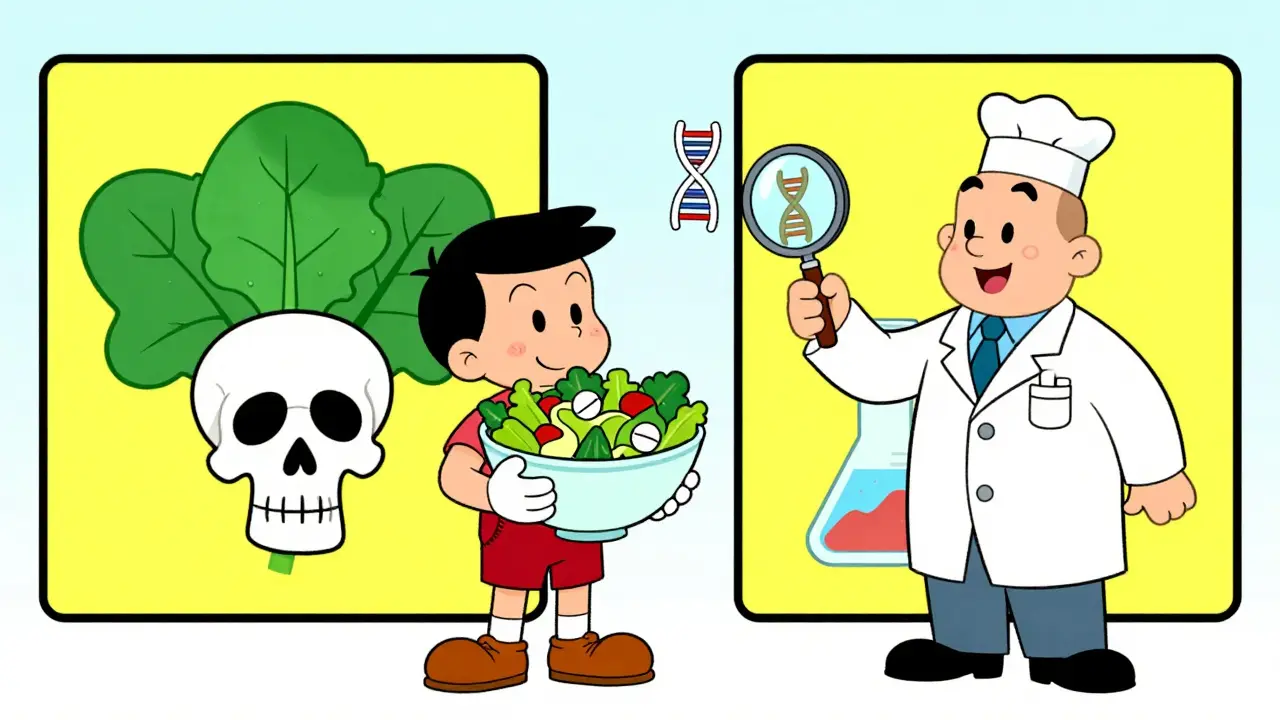 A patient caught between salad and lithium warnings, with a pharmacist and DNA twin.
