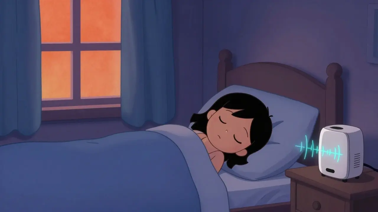 Cartoon character sleeping peacefully in a darkened bedroom