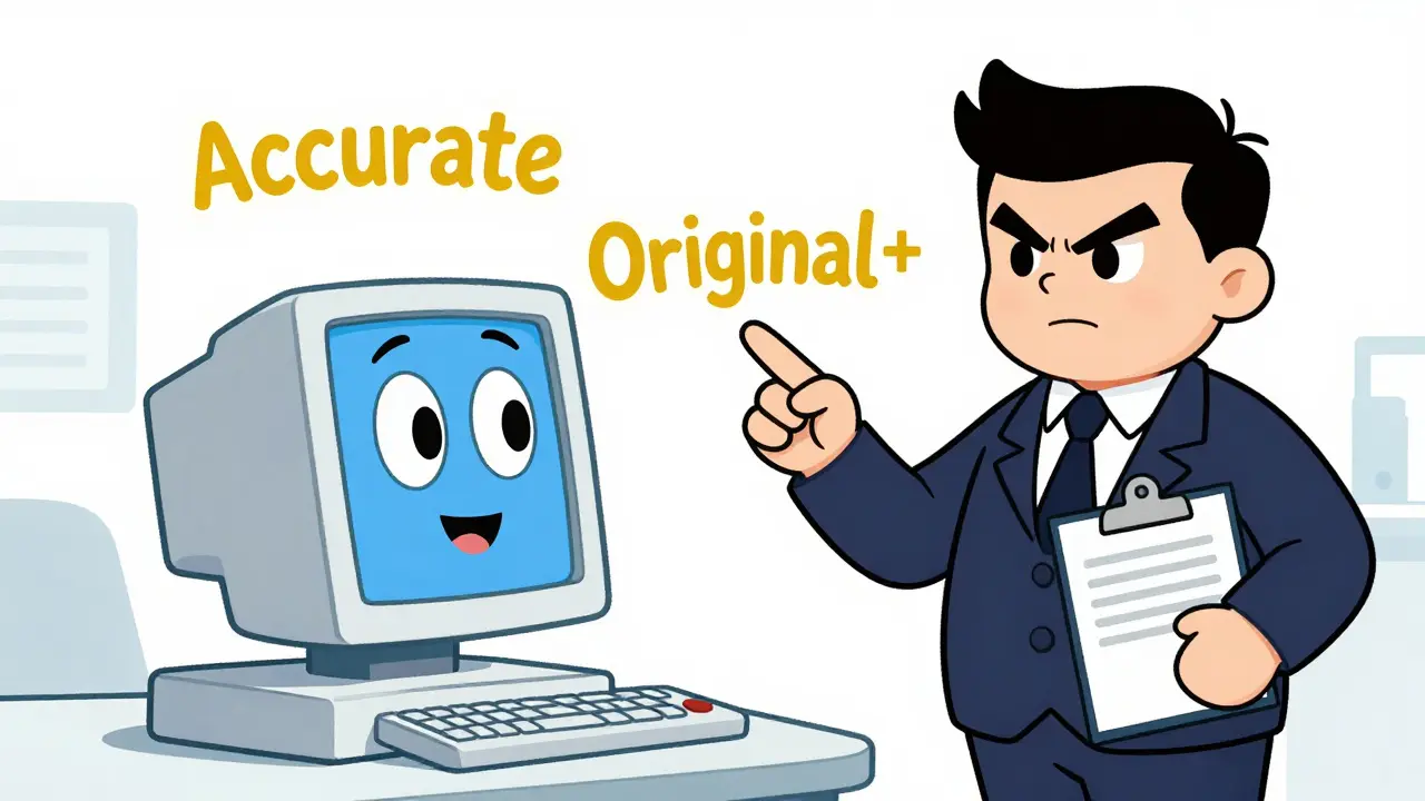 Animated regulator checking data integrity principles with a friendly computer.