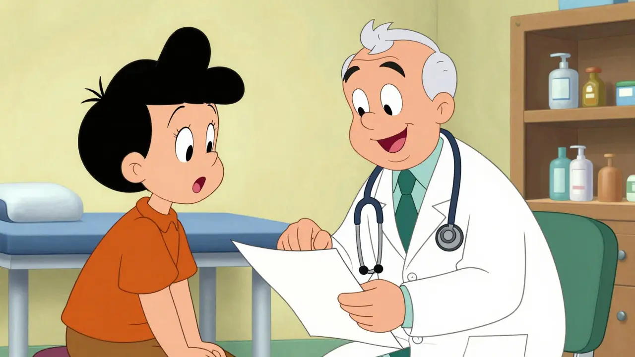 Doctor and patient discussing medication calmly