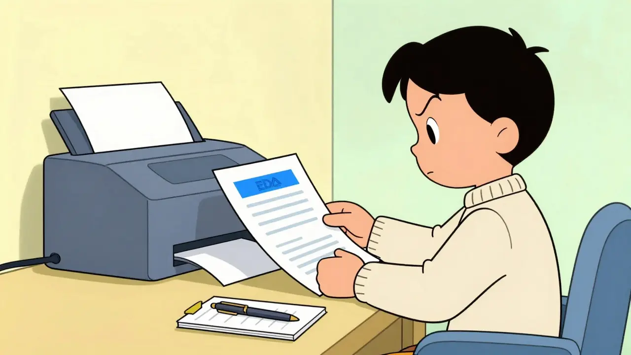 Patient printing official drug safety document